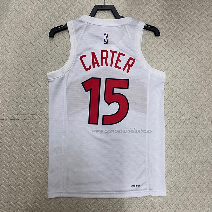 Camiseta Toronto Raptors Vince Carter NO 15 Association 2022-23 Blanco